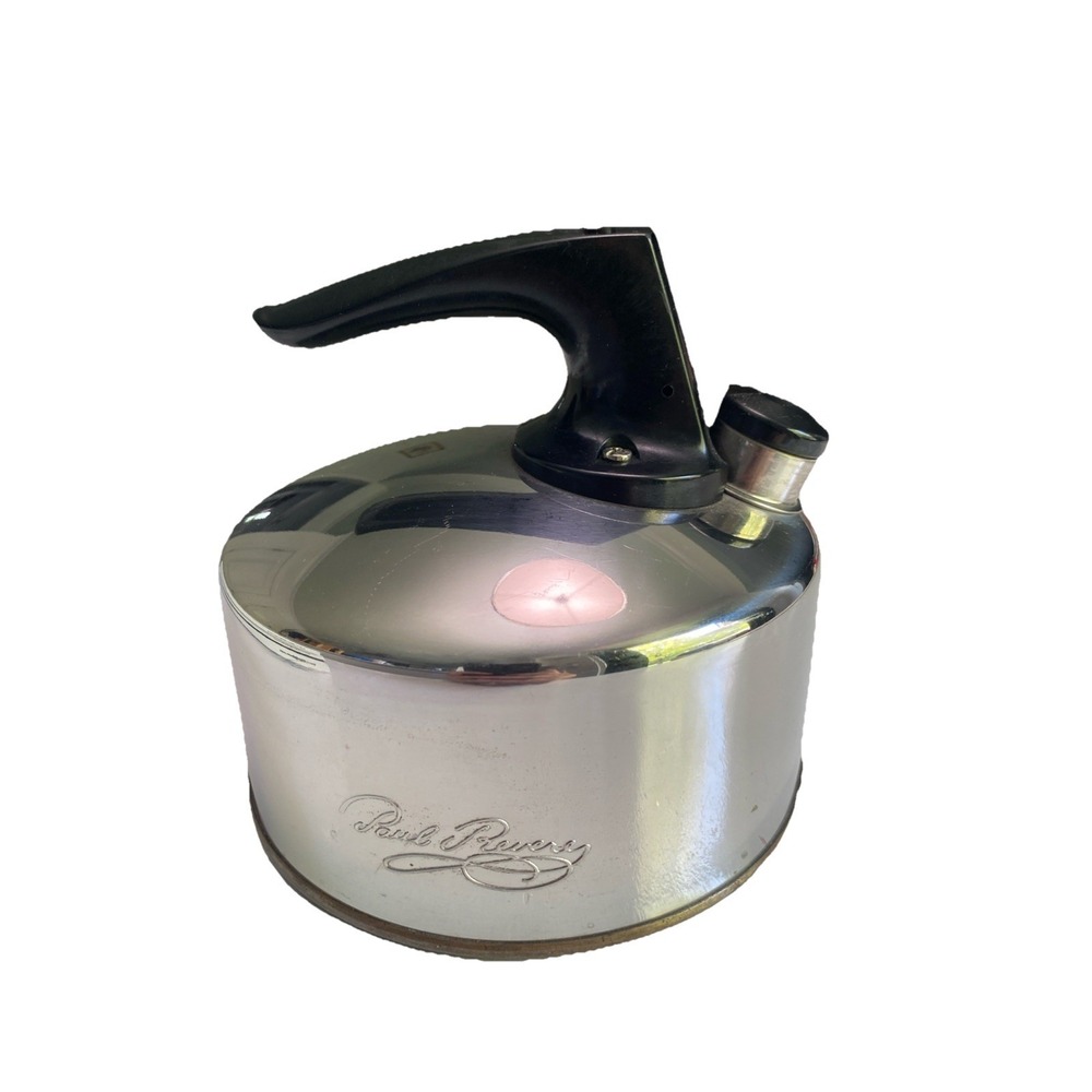 Vtg Revere Ware Paul Revere Signature Copper Bottom Whistling Tea Kettle F-93-c